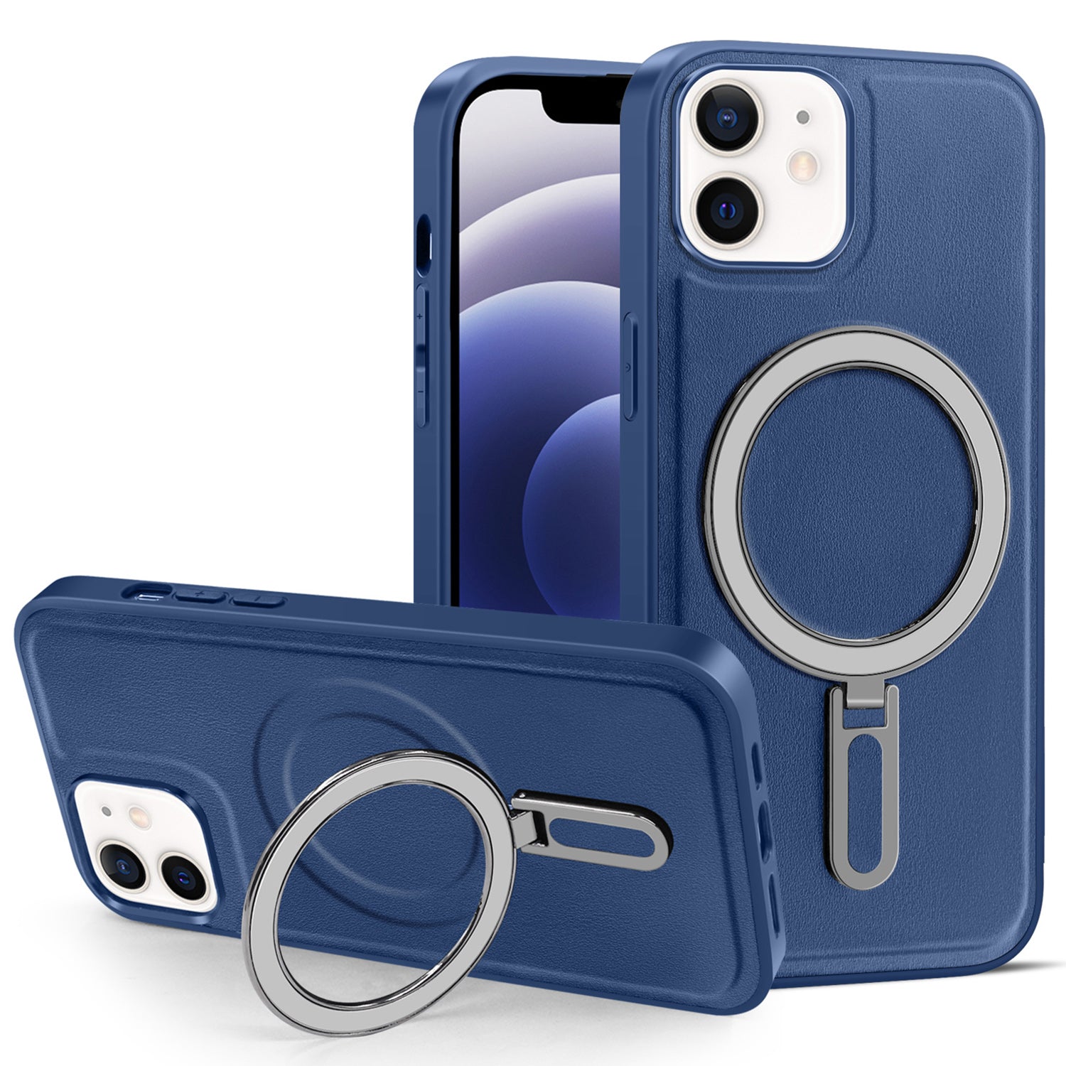 For iPhone 12/12 Pro 6.1 inch Phone Case Kickstand Design PU Leather Coated PC TPU Magnetic Cover For iPhone 12/12 Pro 6.1 inch Phone Case Kickstand Design PU Leather Coated PC TPU Magnetic Cover